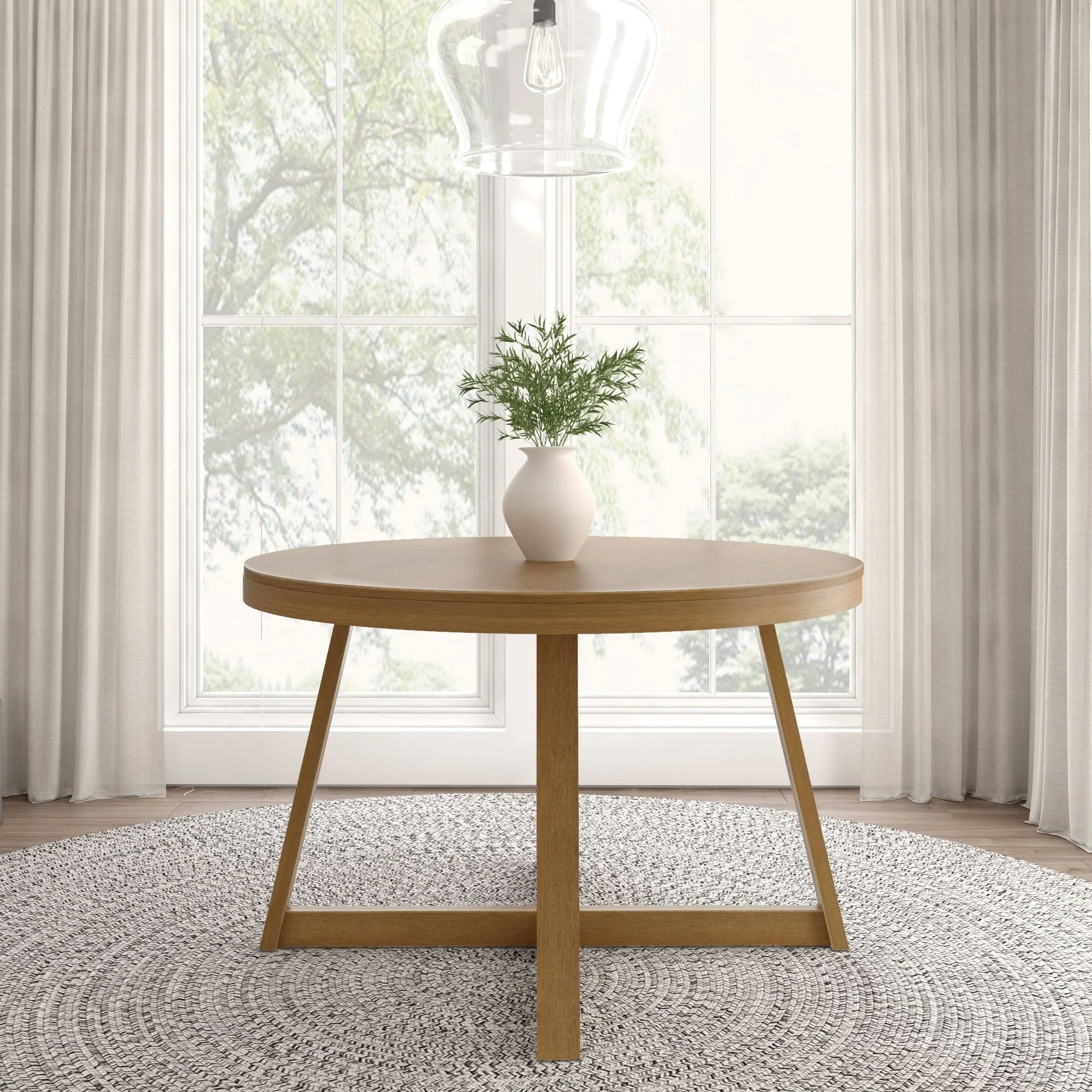 Plank and Beam Classic Solid Wood Round Dining Table - 47