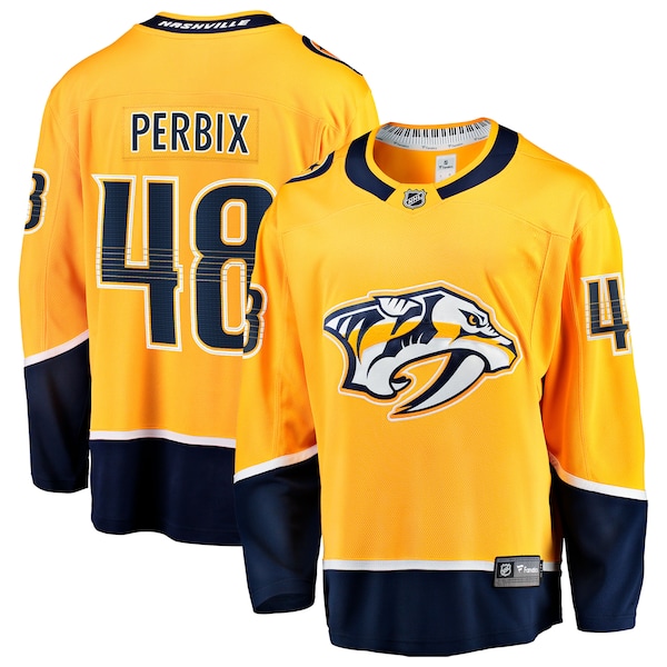 Nick Perbix Nashville Predators  Home Breakaway Jersey - Gold