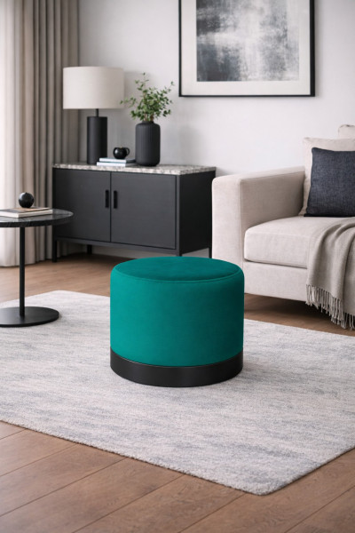 Pufa LUX elegancka podstawa metalowa czarna MG20