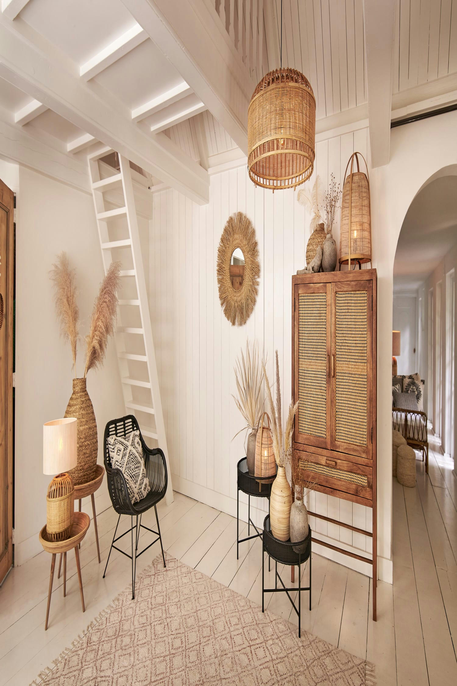 COLON - Table d'appoint brun bois ø56cm