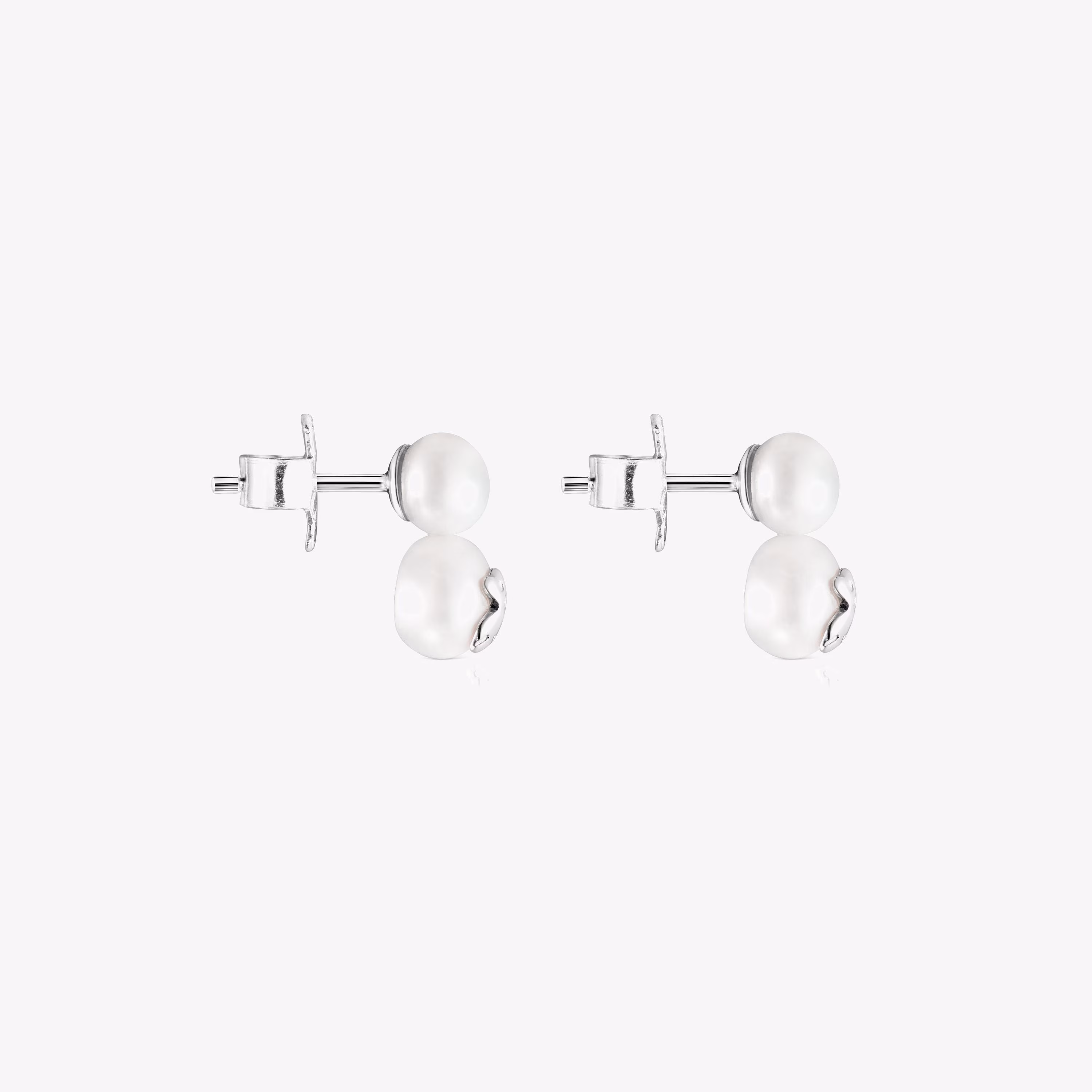 Pendientes de plata con dos perlas Icon Pearl