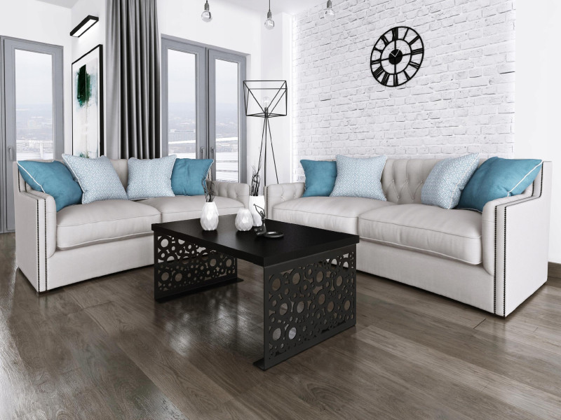 Stolik kawowy Koła Nowoczesna Ława Loft Metal Czarny Czarny MiniPearl