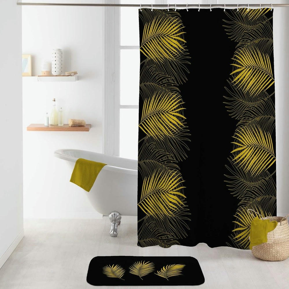 ORBELLA - Rideau de douche noir 180x200cm