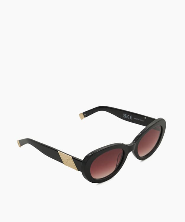 Glee Black - Oval Frame Tortoiseshell Sunglasses