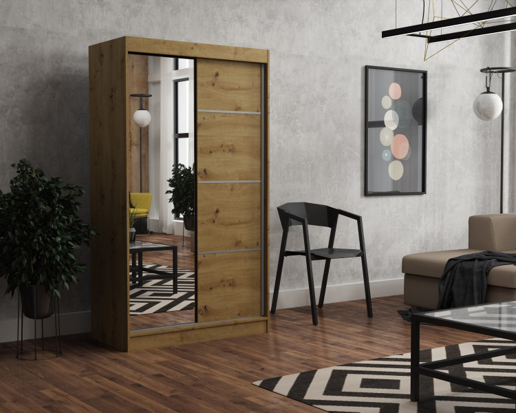 Szafa garderoba przesuwna BRENT 120 cm TOM ARTISAN