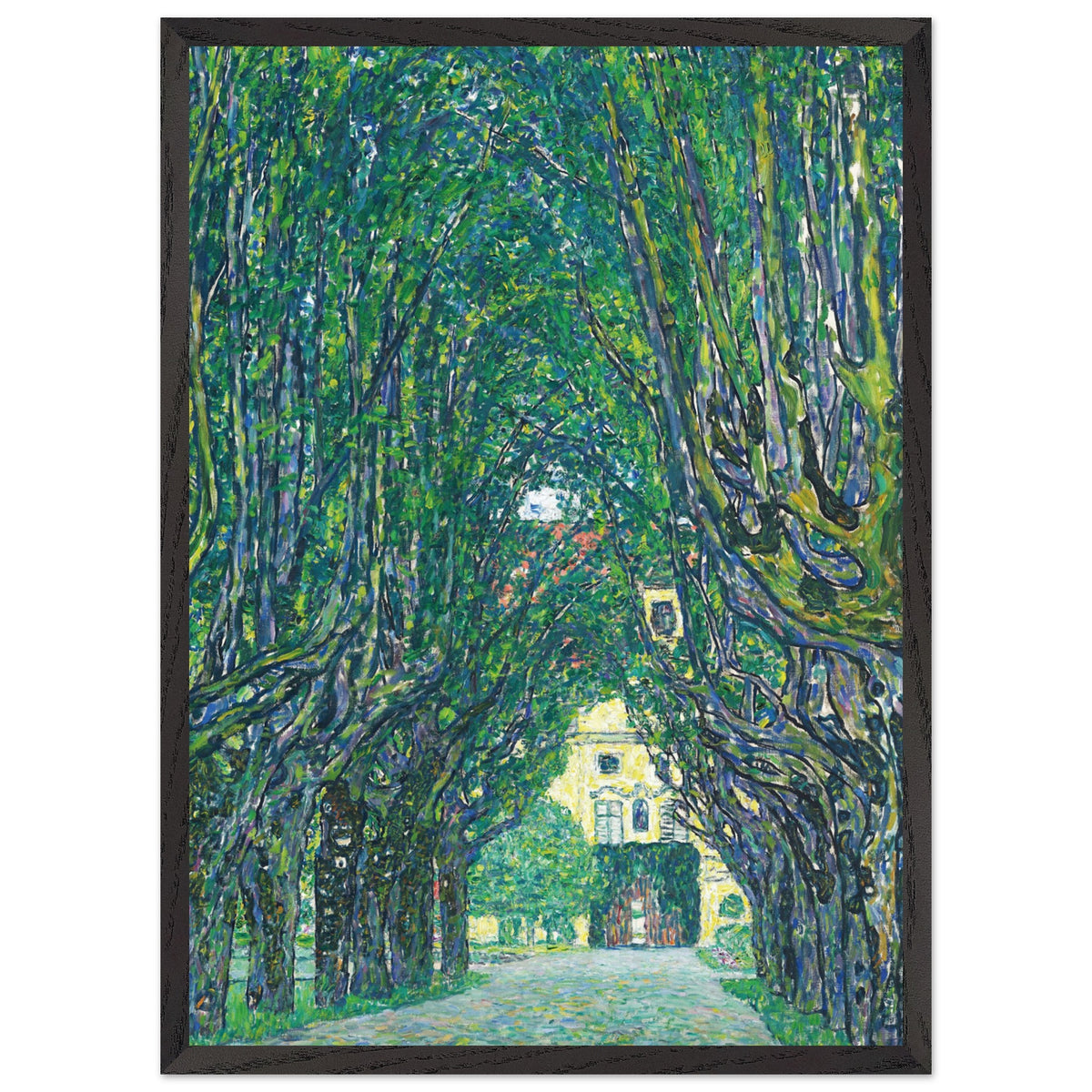 Artfulprints Poster met Lijst Gustav Klimt - Avenue of Schloss Kammer Park  - 50x70 cm - Groen
