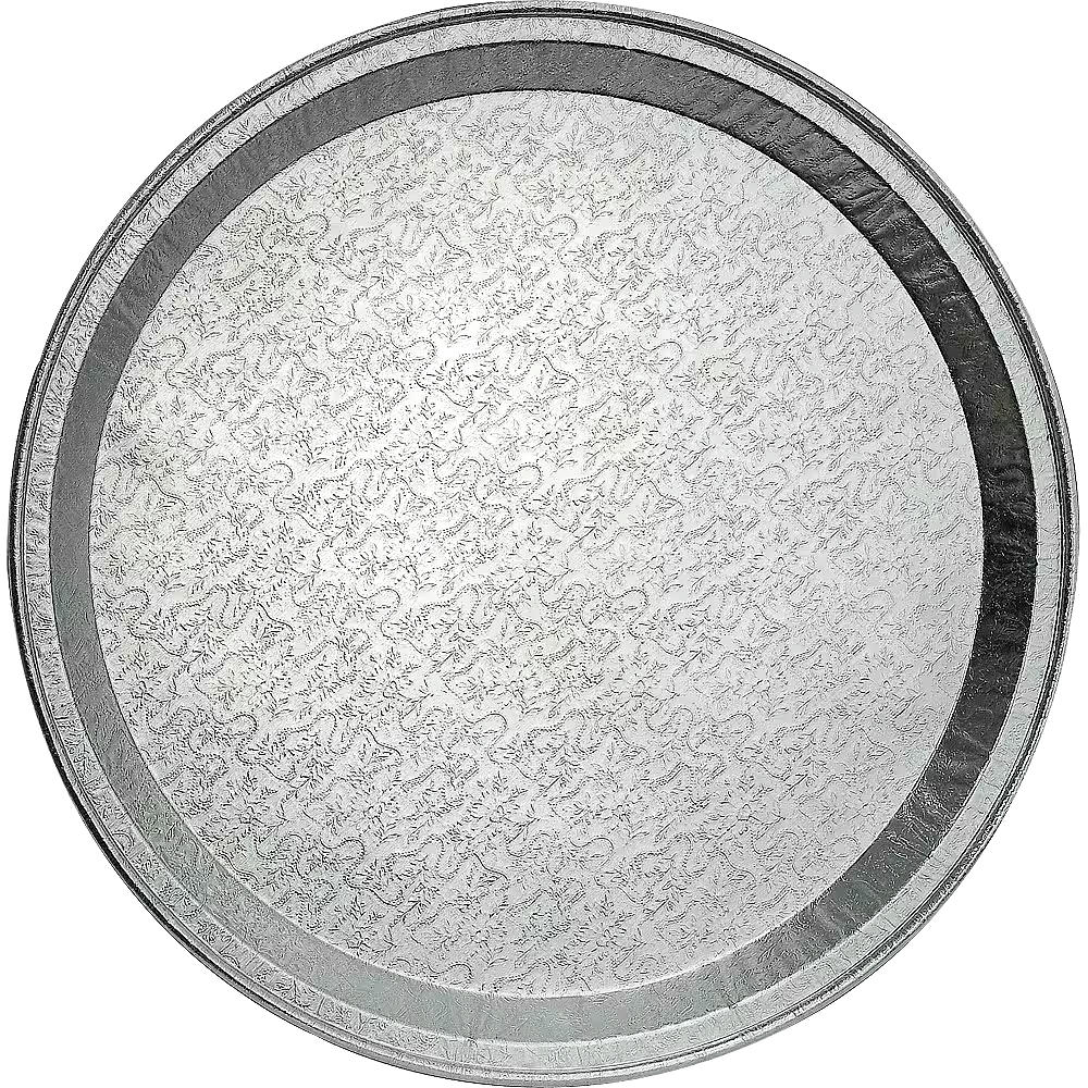 Round Foil Reusable Serving Tray, Silver, 12-in, for Christmas/Thanksgiving/New Year's Eve/Easter/Birthday Party