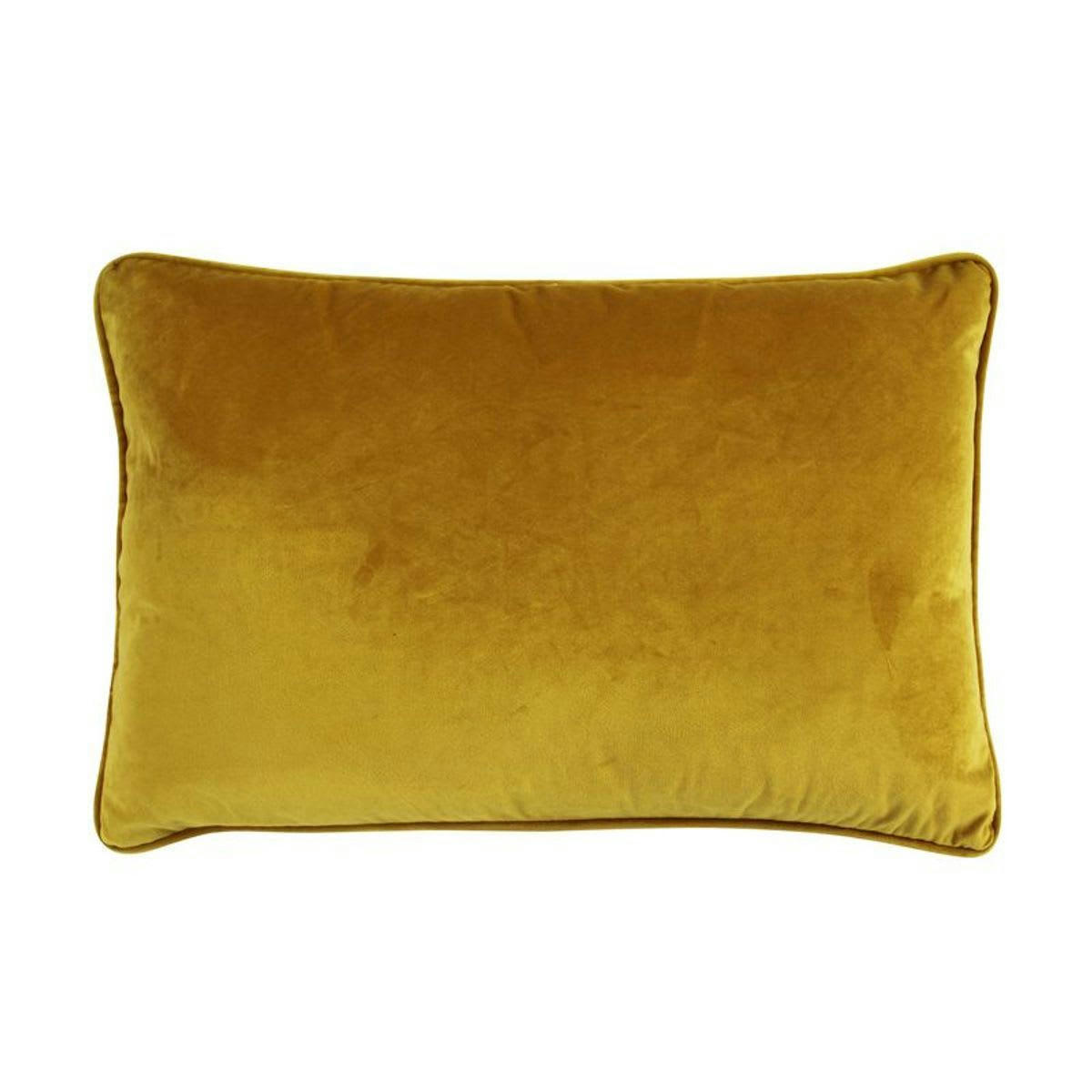 VELOURS - Coussin en velours jaune 60x40