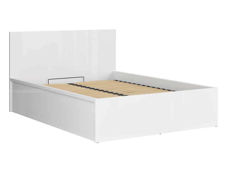 Zestaw łóżko Tetrix 140x200 z szafką nocną biały połysk