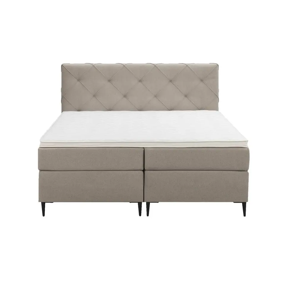 Boxspring Liv geruit - beige - 180x200 cm - slanke poot