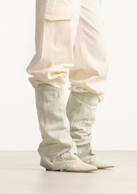 Denim cowboylaarzen met flap