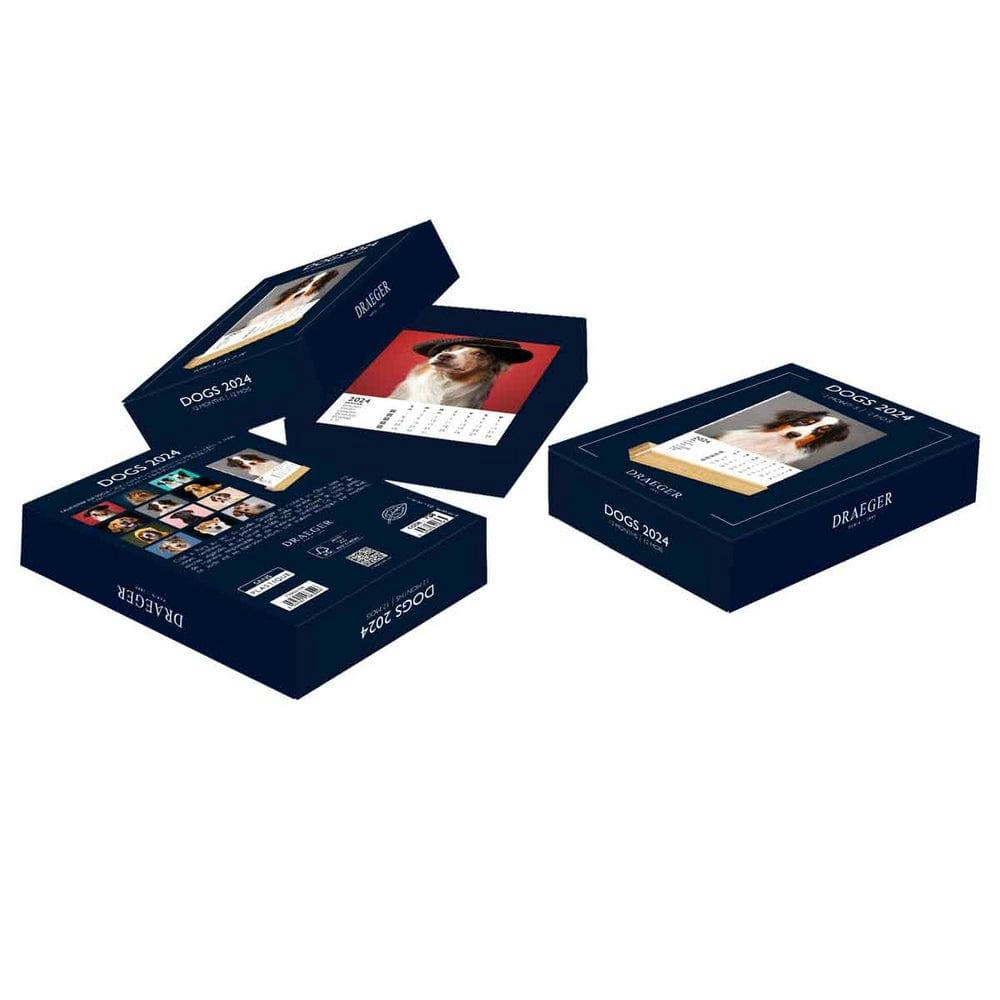 - Calendrier sur socle en bambou à thème 2024 - Chiens