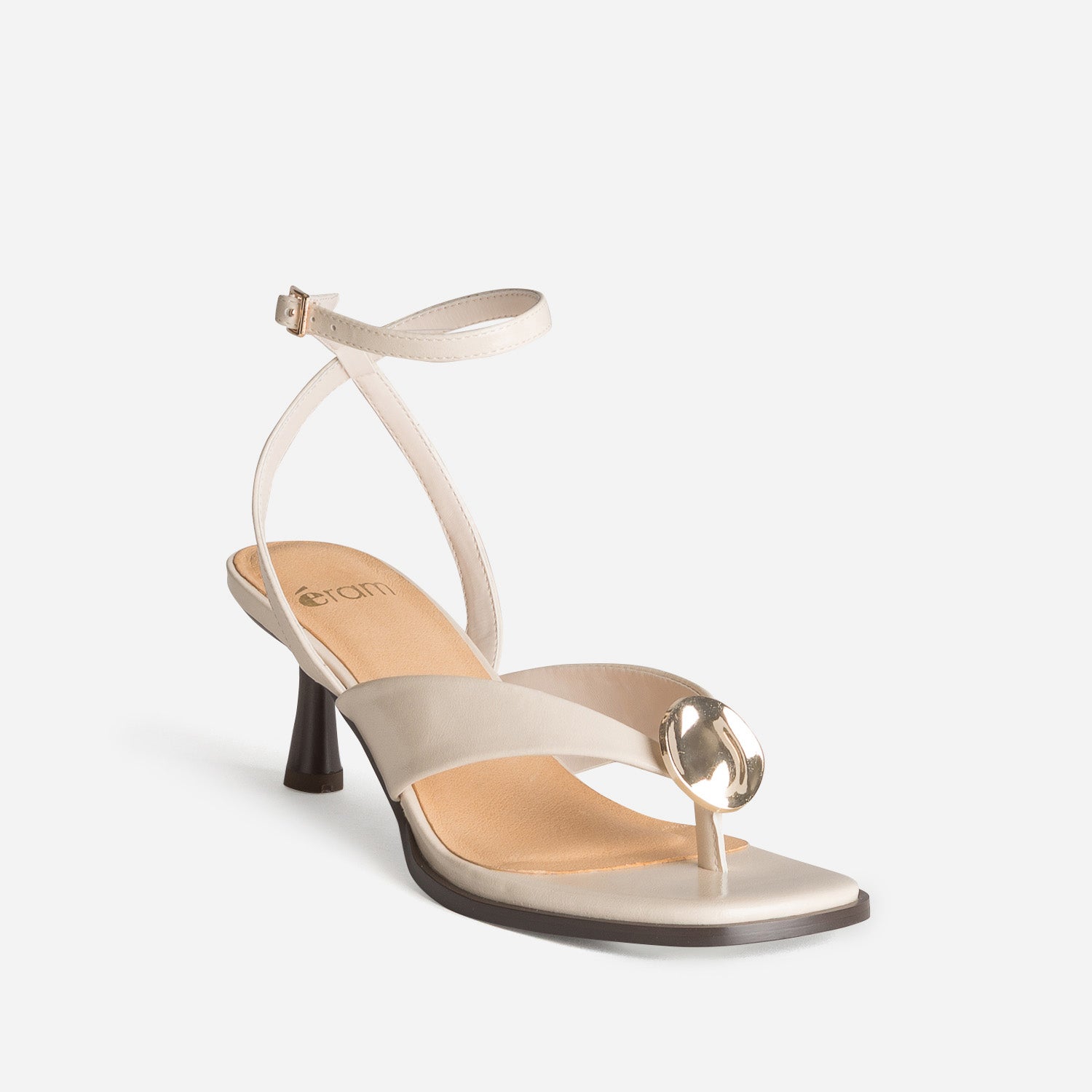 Sandale-tong beige détail bijou