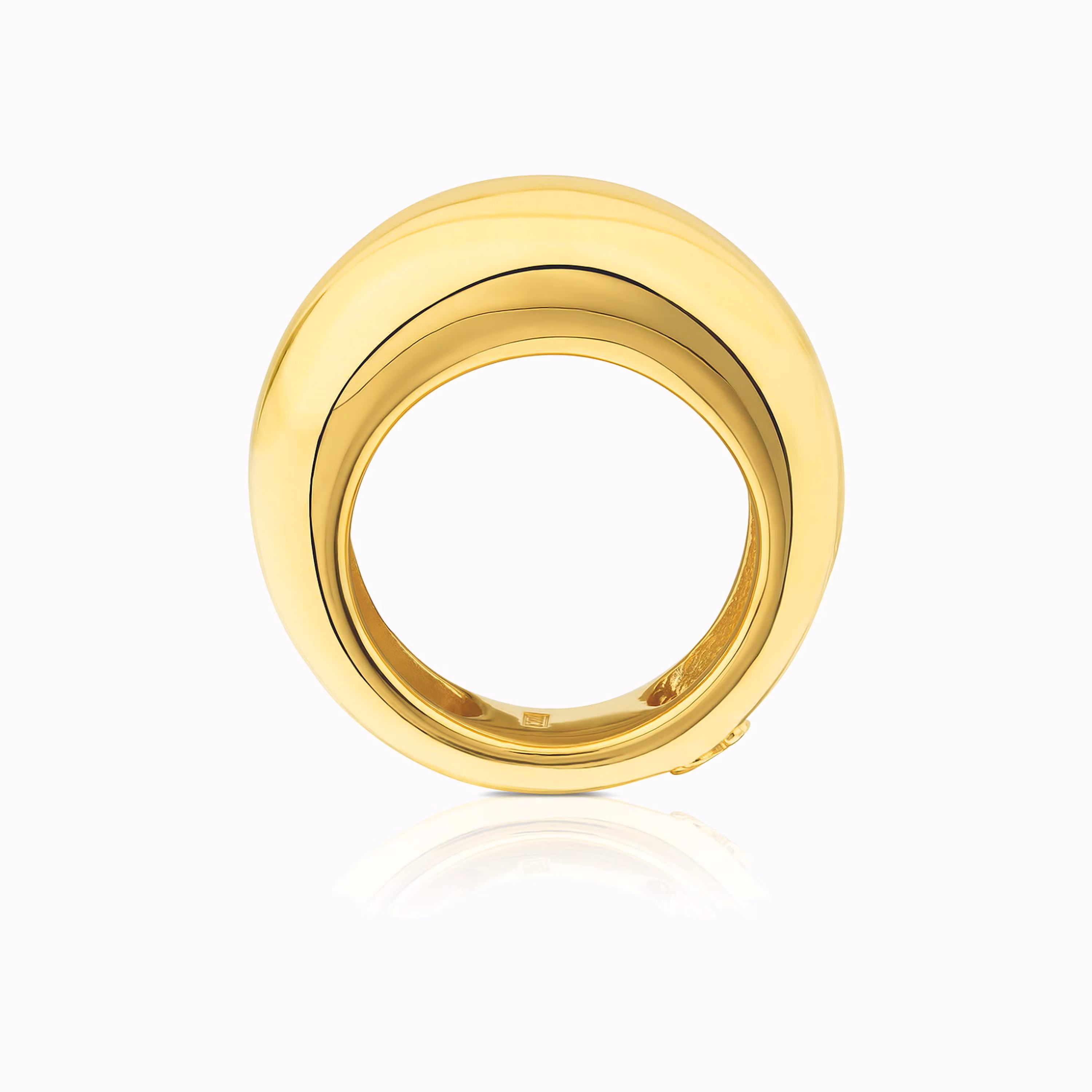 Anillo con baño de oro 18 kt sobre plata abombado Warm