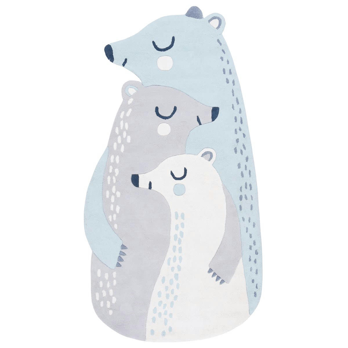 ARTIC DREAM - Tapis famille ours en Coton Bleu