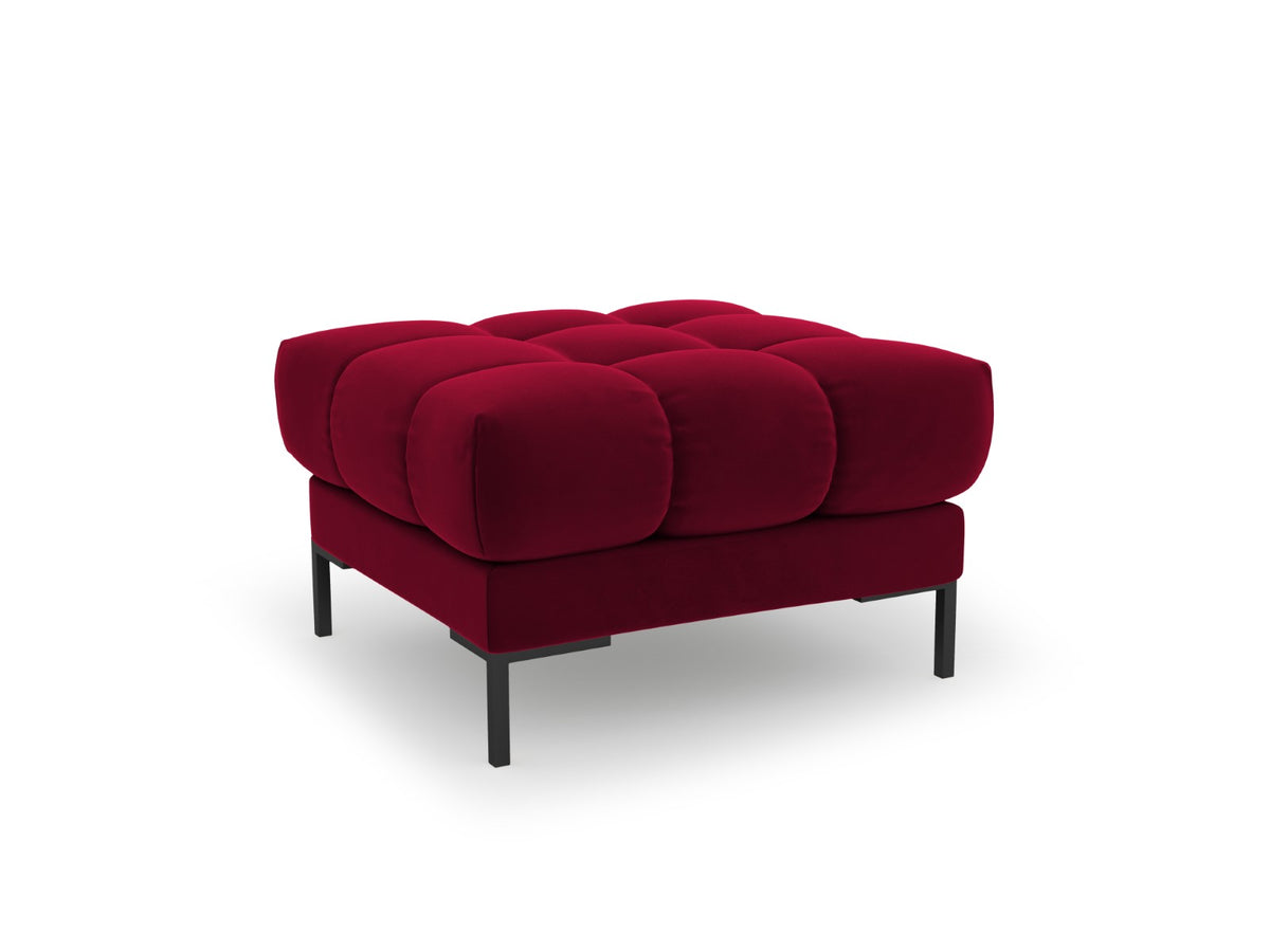 Cosmopolitan Design Poef Bali flueel, rood - 60x60x41cm