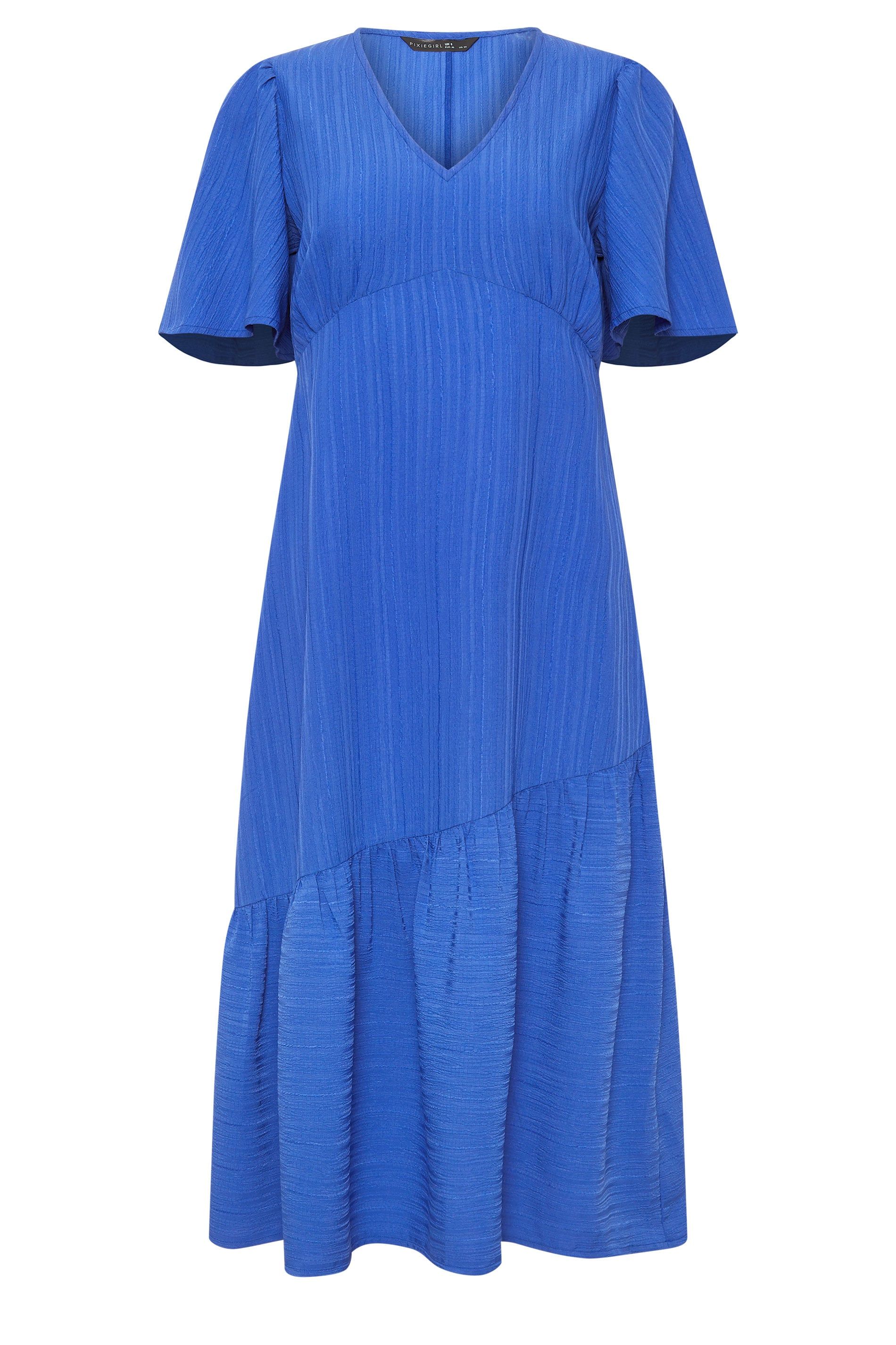 PixieGirl Petite Asymmetric Tiered Midi Dress