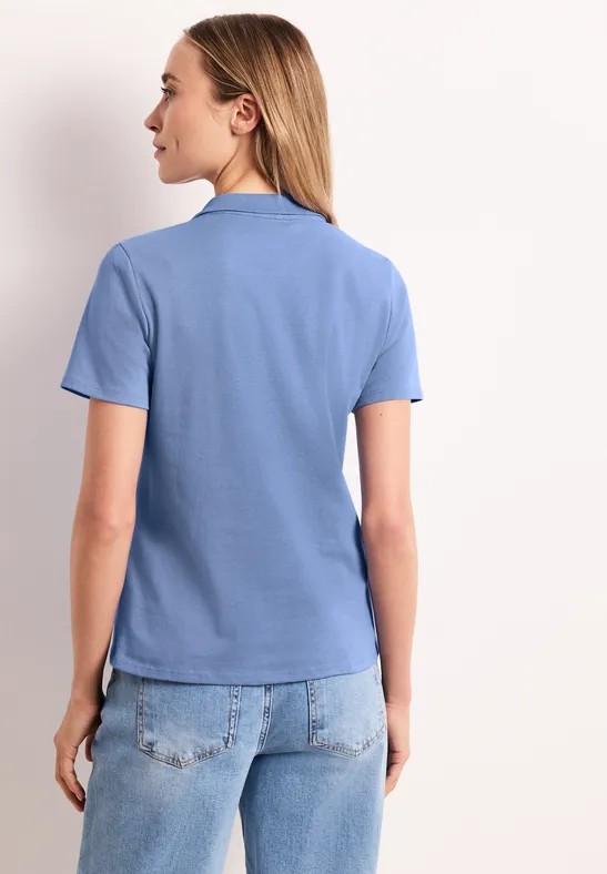 Kurzarm Poloshirt in Rippstruktur