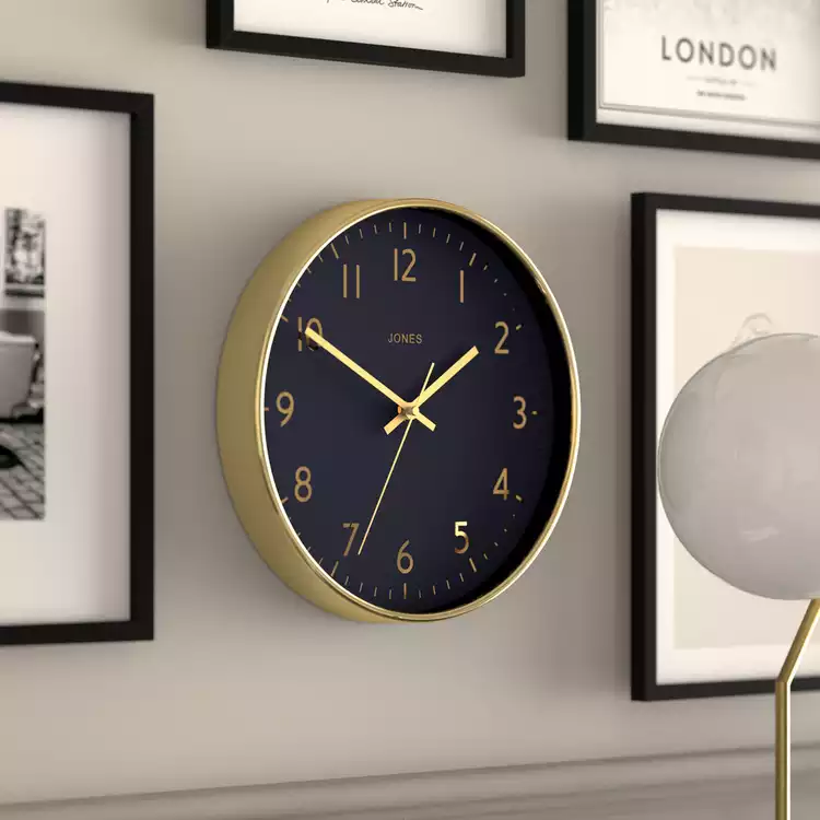 Jones Clocks Studio Analogue Wall Clock - Gold