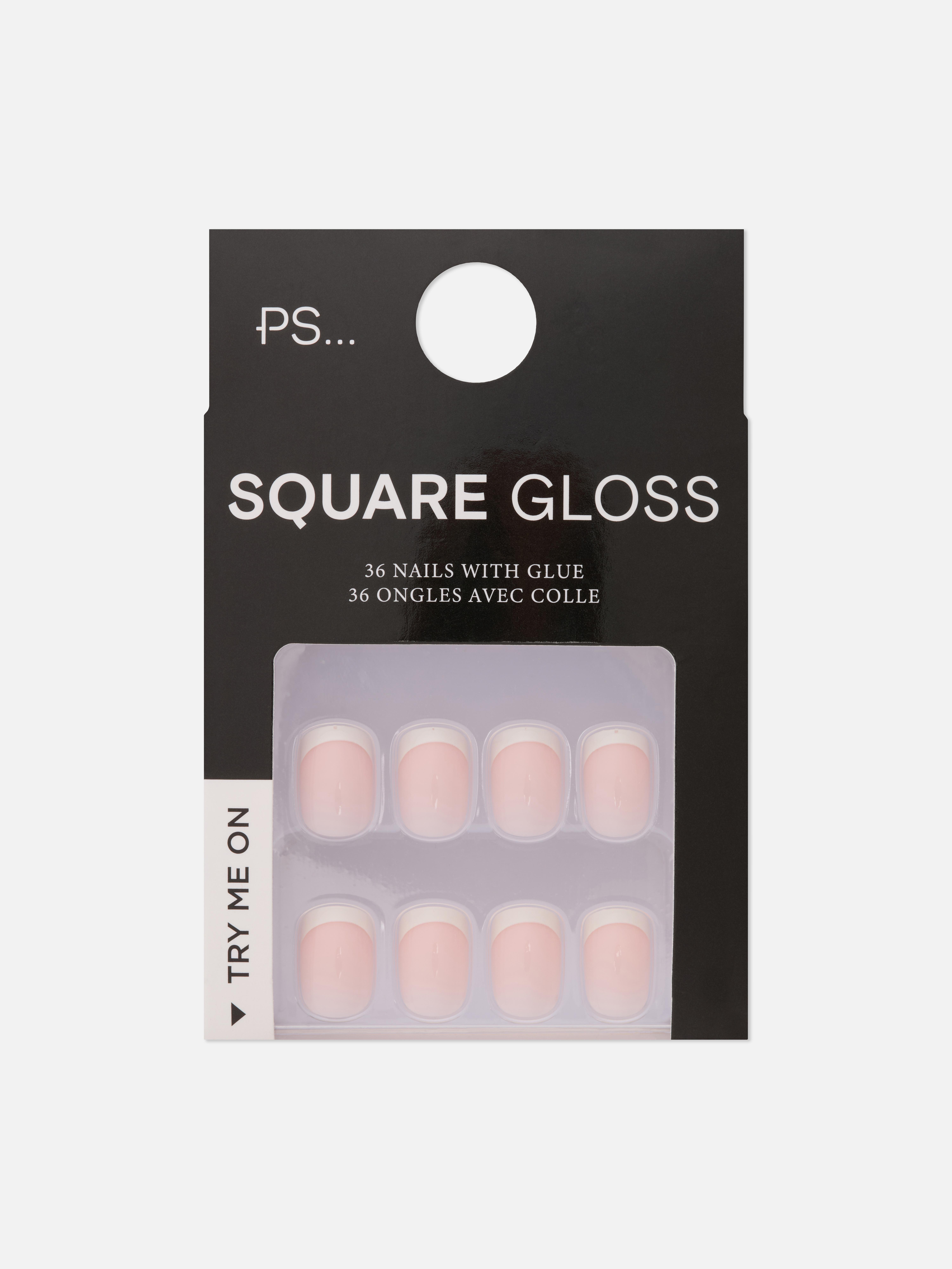 PS... French Tip Square Gloss False Nails