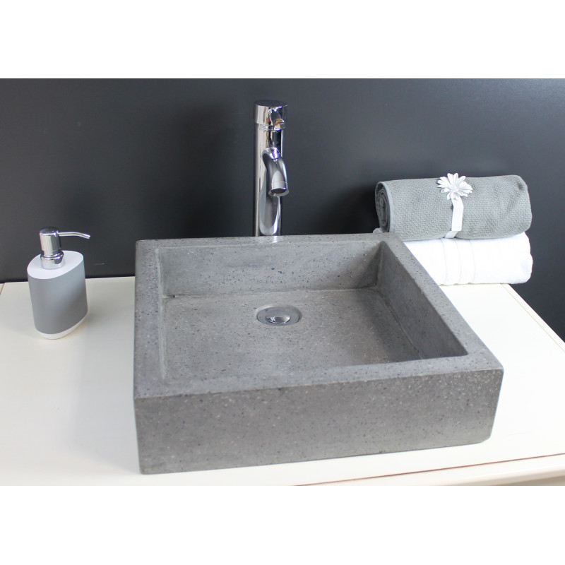 Vasque Timbre carrée en terrazzo 40 x 40 cm AYOR BATHROOM