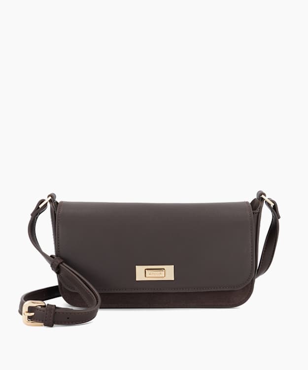 Discreet Dark Brown - Leather Cross-Body Bag