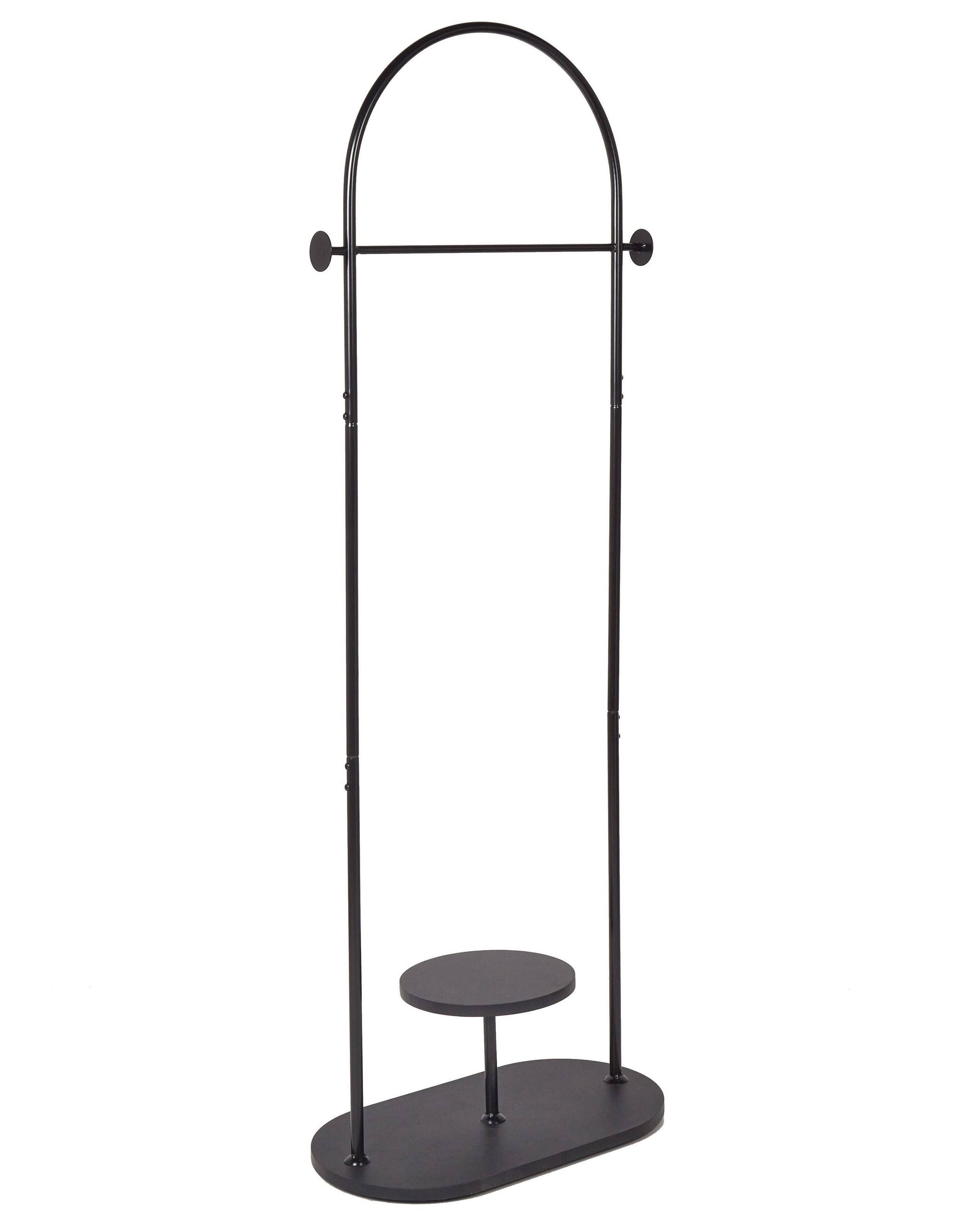 Wieszak stojący czarny metalowy 174 cm