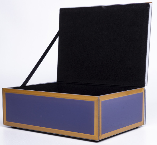 Szkatułka z MDFu z ozdobą 6x16x11,5 cm fioletowa
