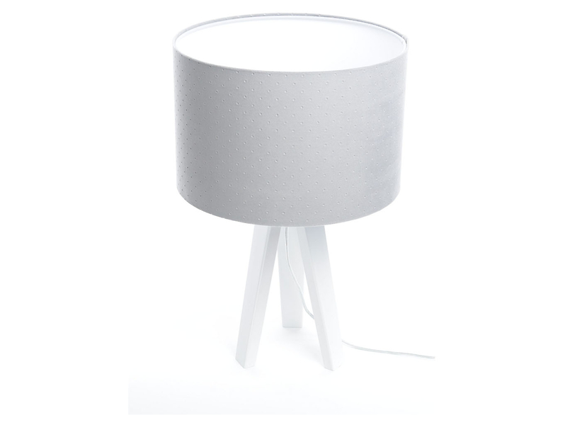 Lampa stołowa Jasmine bebe tkaninowa szara