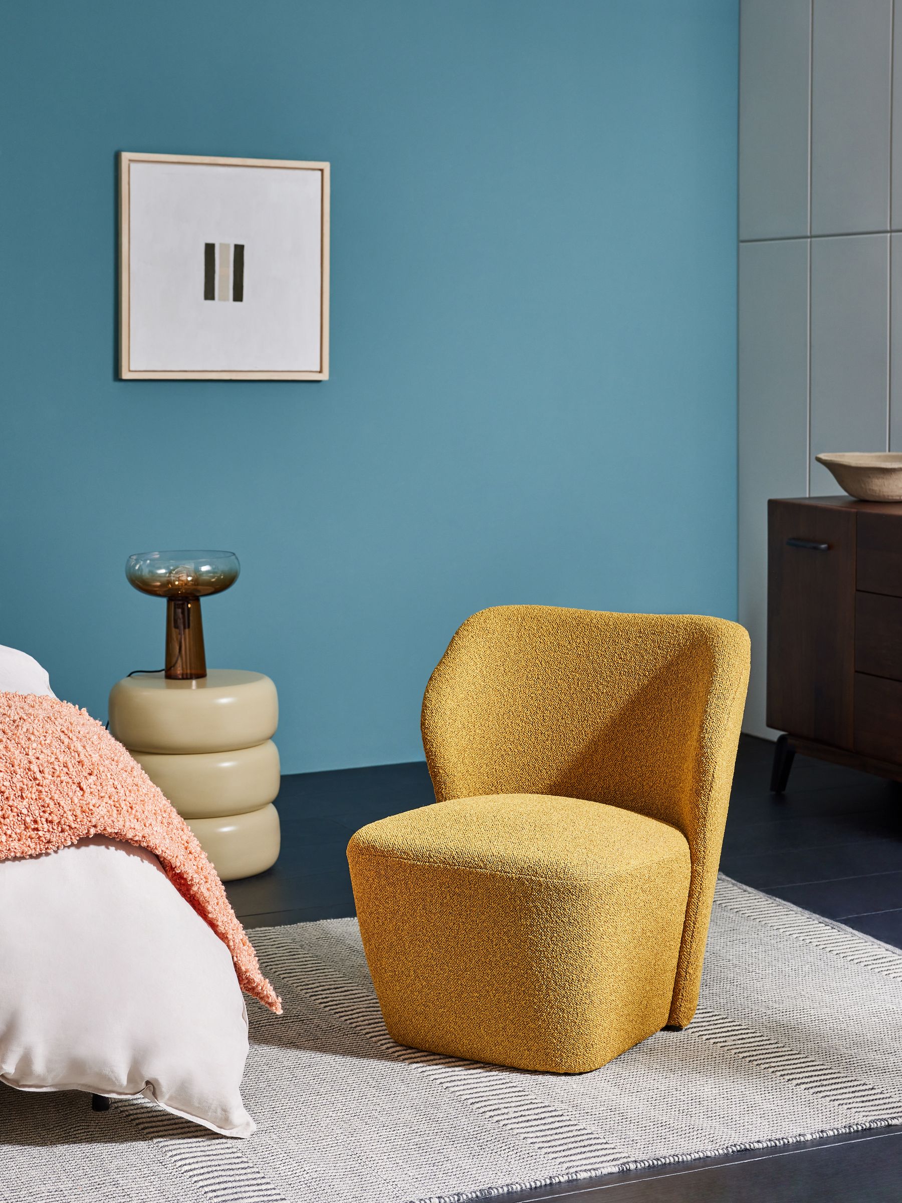 Topeka Accent Chair in Ochre Yellow Pax Boucle