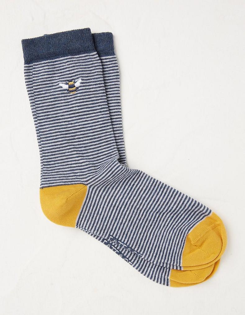 Embroidered Bee Socks