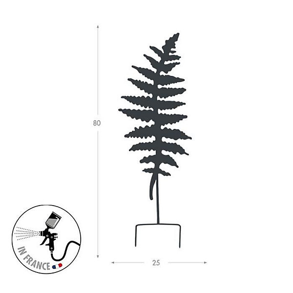 Déco en métal à planter Fougère - 25x70 cm - anthracite