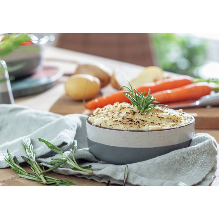 Habitat Speckle 13cm Ceramic Small Pie Dish - Grey