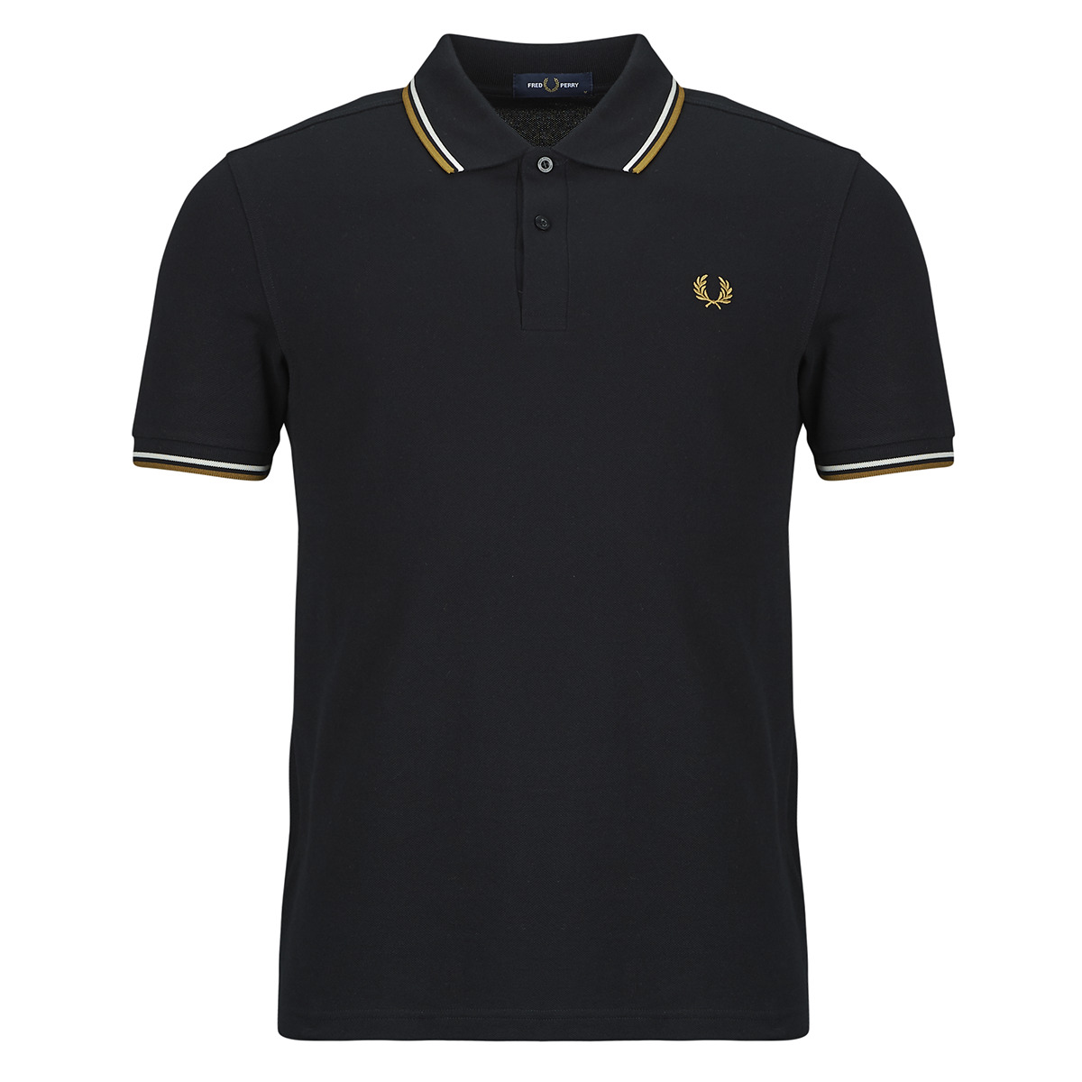 Fred Perry - TWIN TIPPED FRED PERRY SHIRT - Black / White / Orange