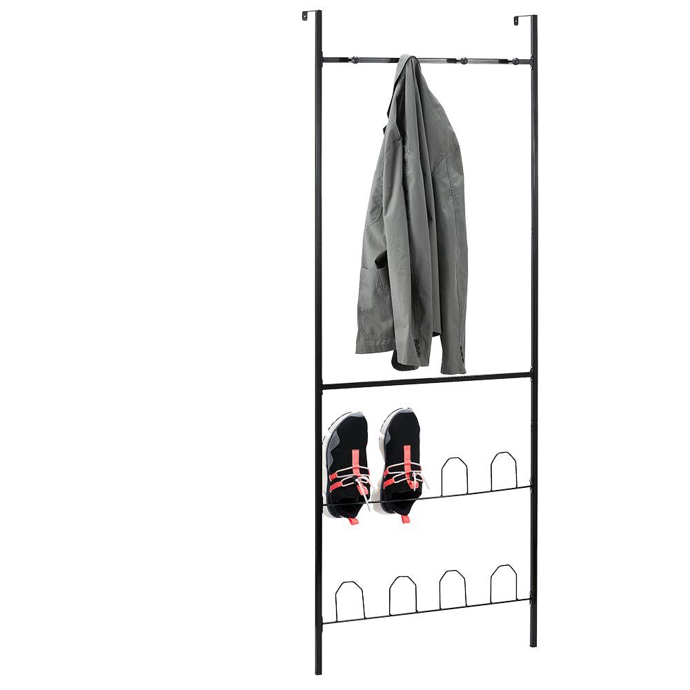 Porte-manteaux range chaussures de porte noir