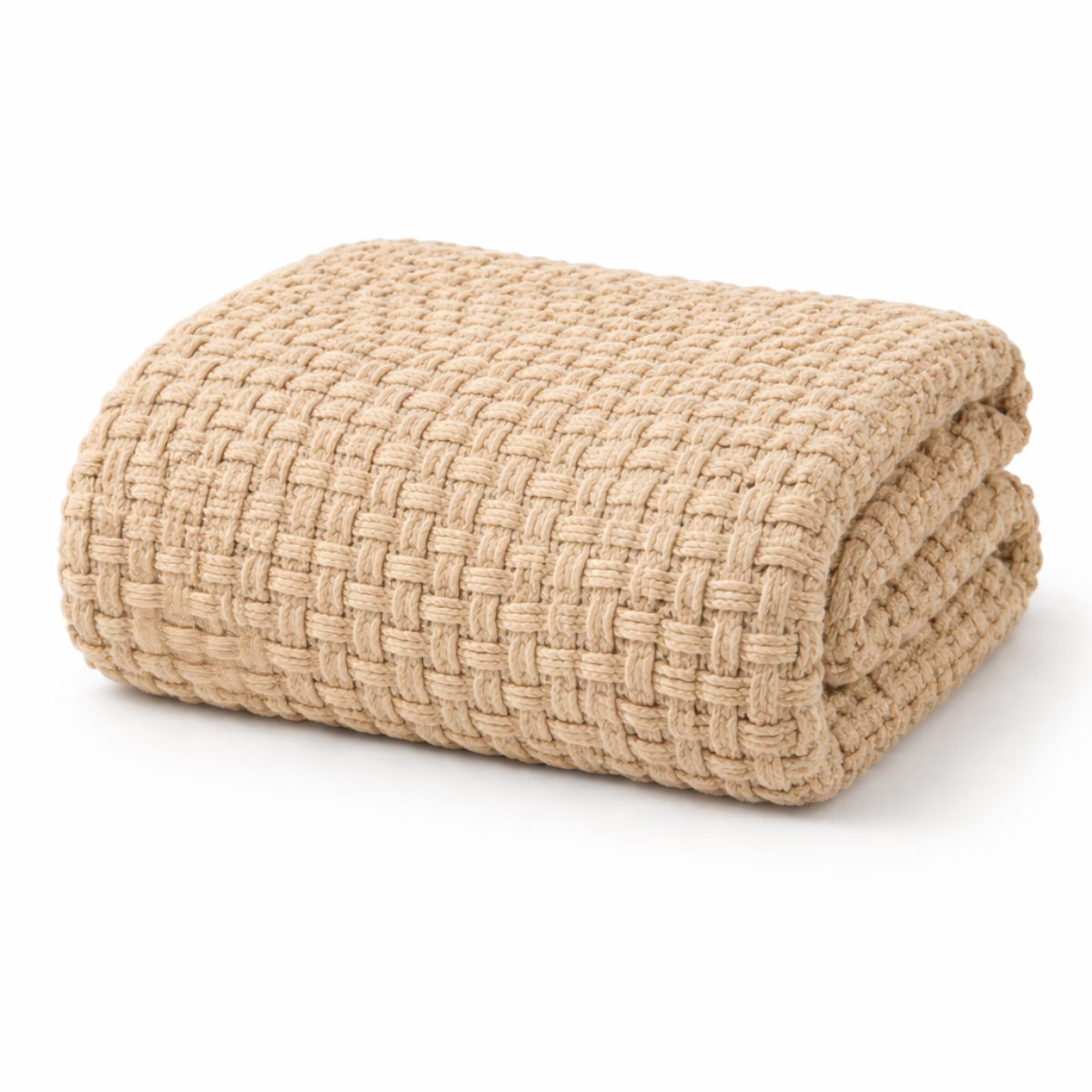 Mica Decorations Cosenza Fleece Deken - Bank Plaid en Bank Kleed - Warme Deken voor op de Bank - 180 x 130 cm - Beige