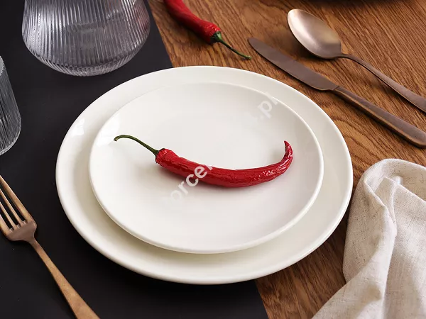 Komplet talerzy 6 osób (18 el.) (gładki) Rinart - Banquet ecru