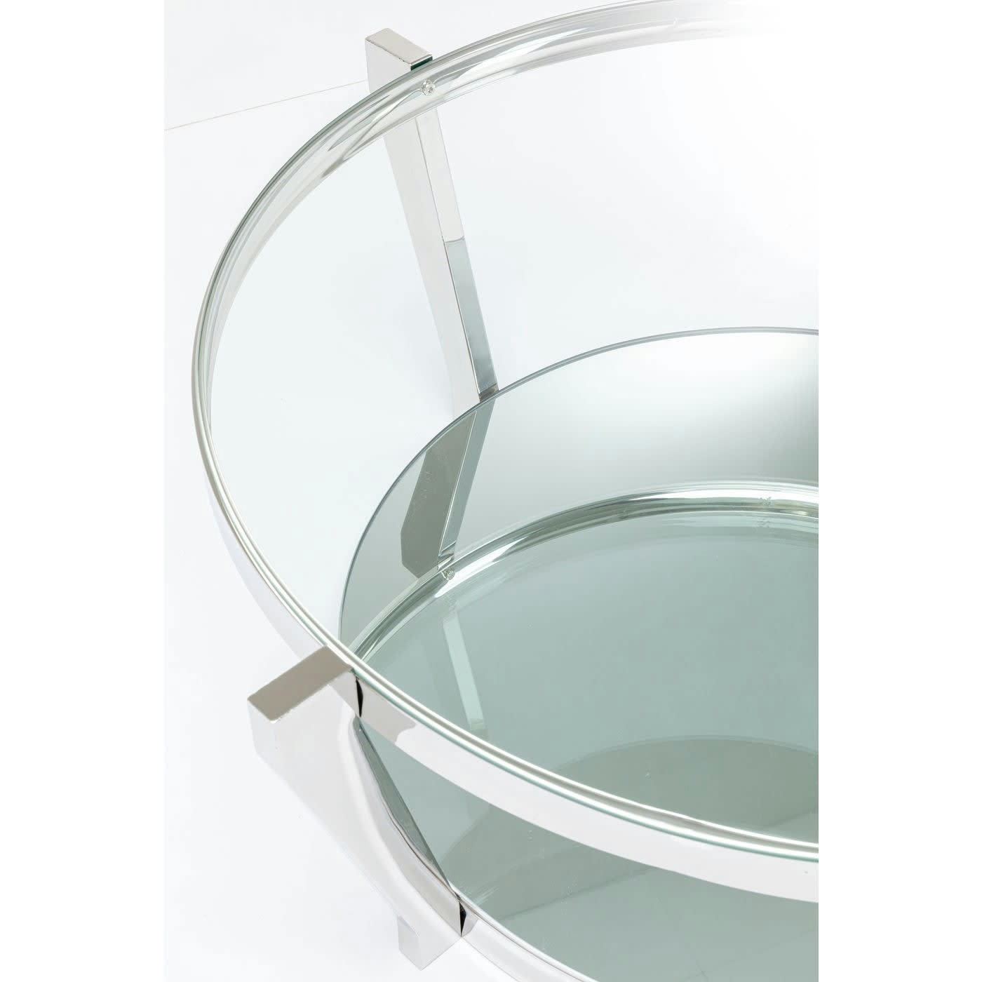 MONOCOLO - Table basse en verre et acier chromé