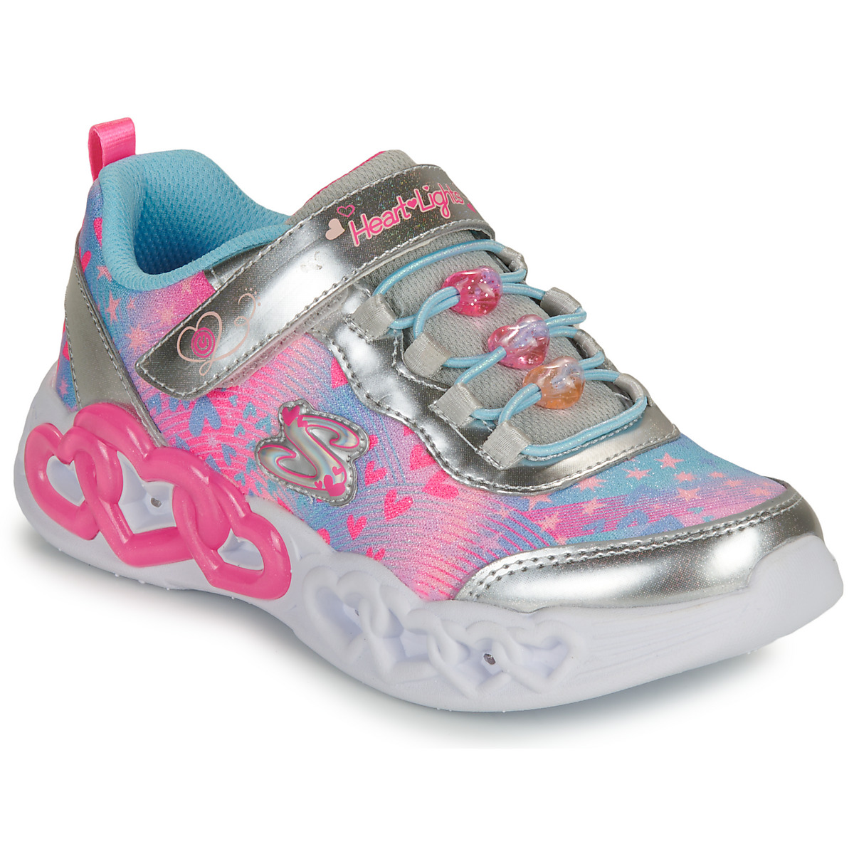 Skechers - INFINITE HEART LIGHTS - Silver / Multicolour