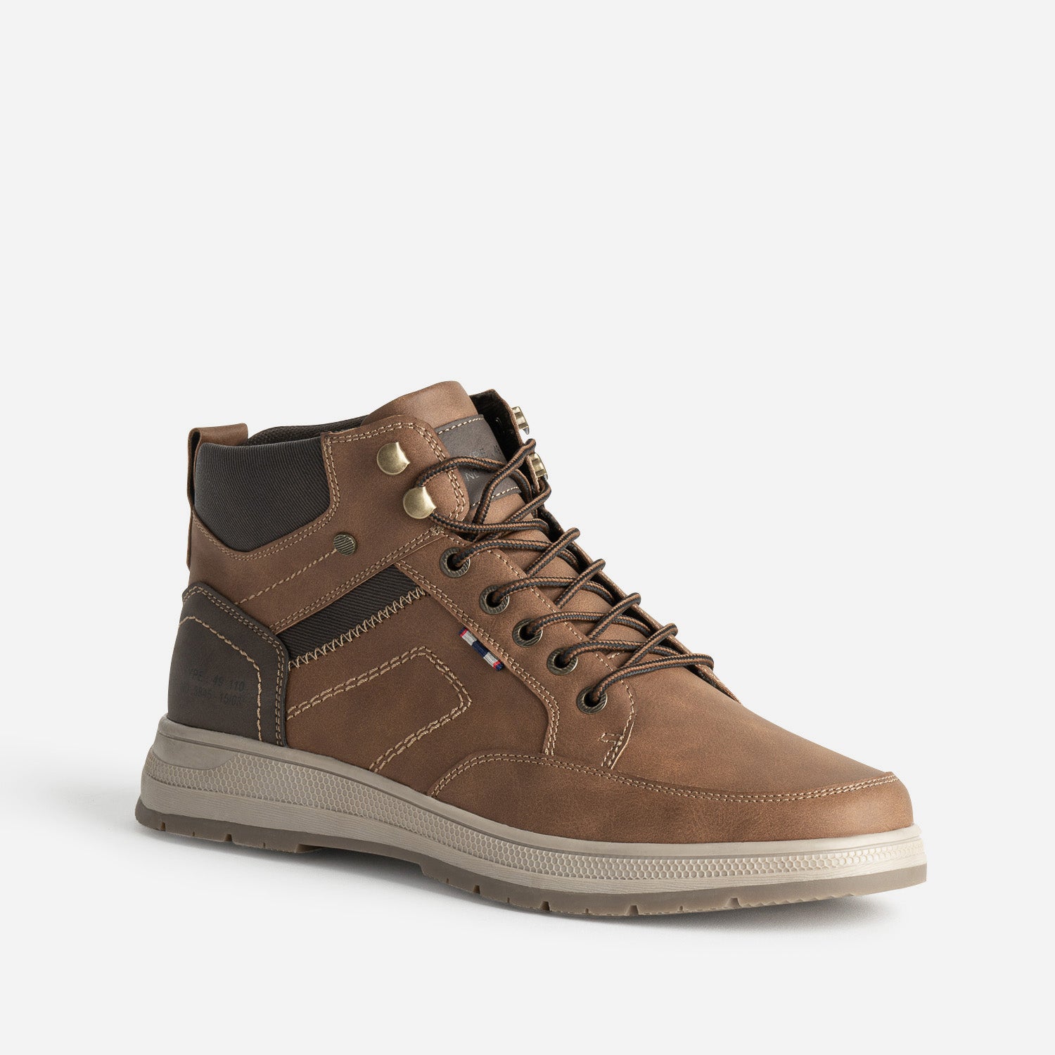 Boots à lacet cognac et marron