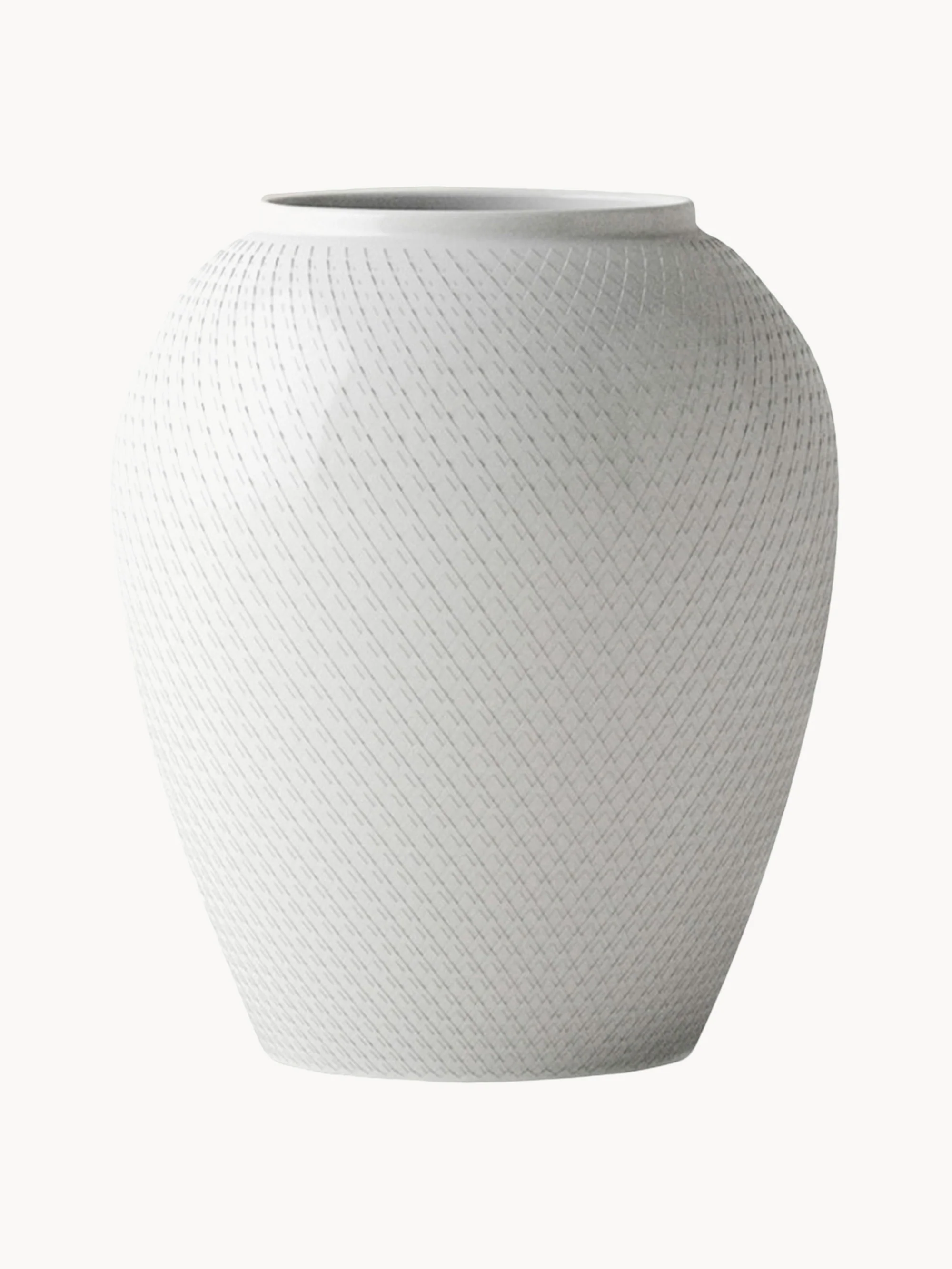 Handgefertigte Porzellan-Vase Rhombe, H 25 cm