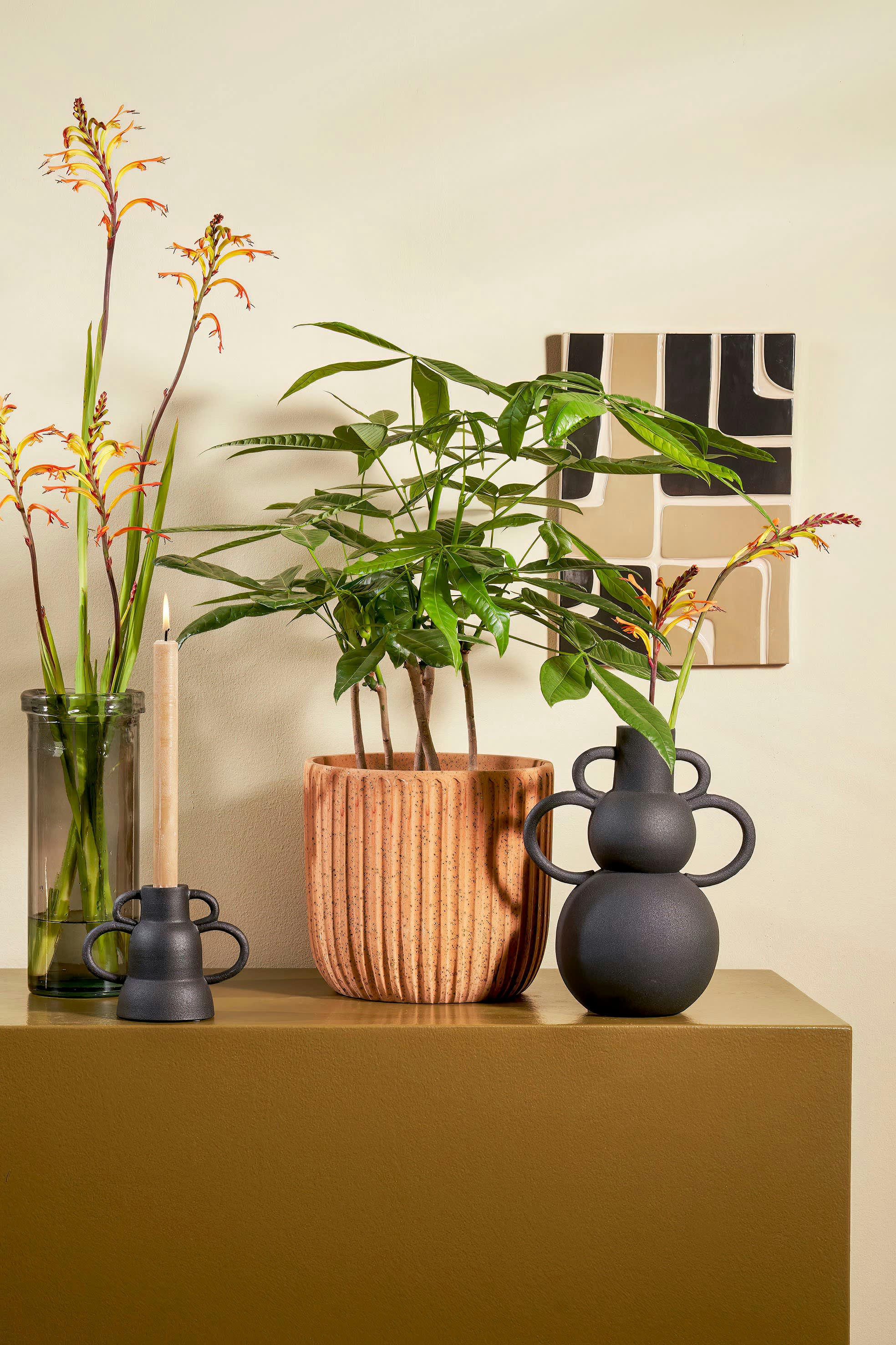 PEPE - Vase en verre recyclé gris H28