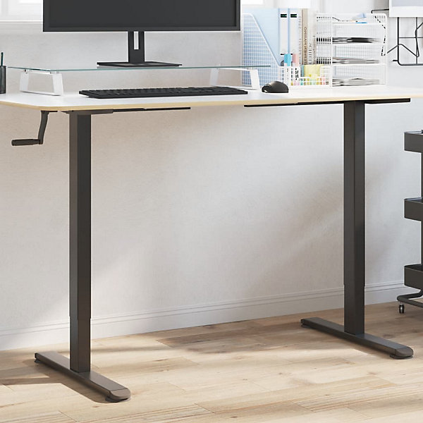 Cadre de bureau debout noir (94-135)x60x(70-114) cm acier vidaXL