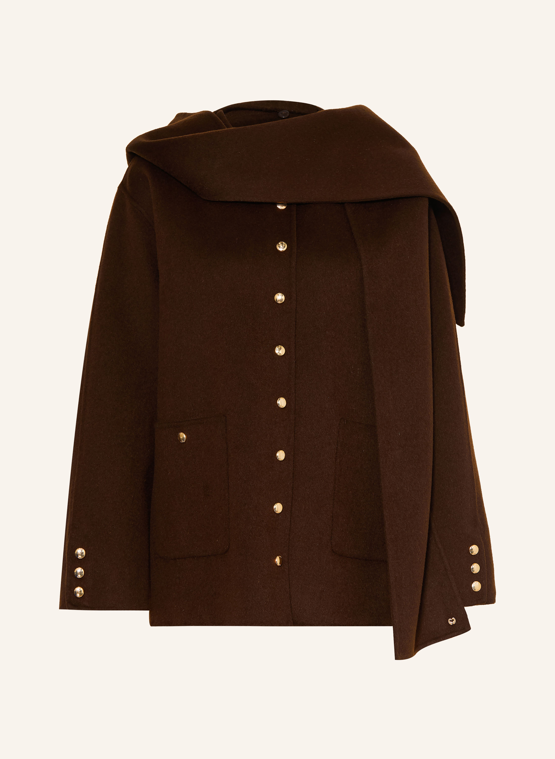 maje Kastenjacke mit abnehmbarem Schal