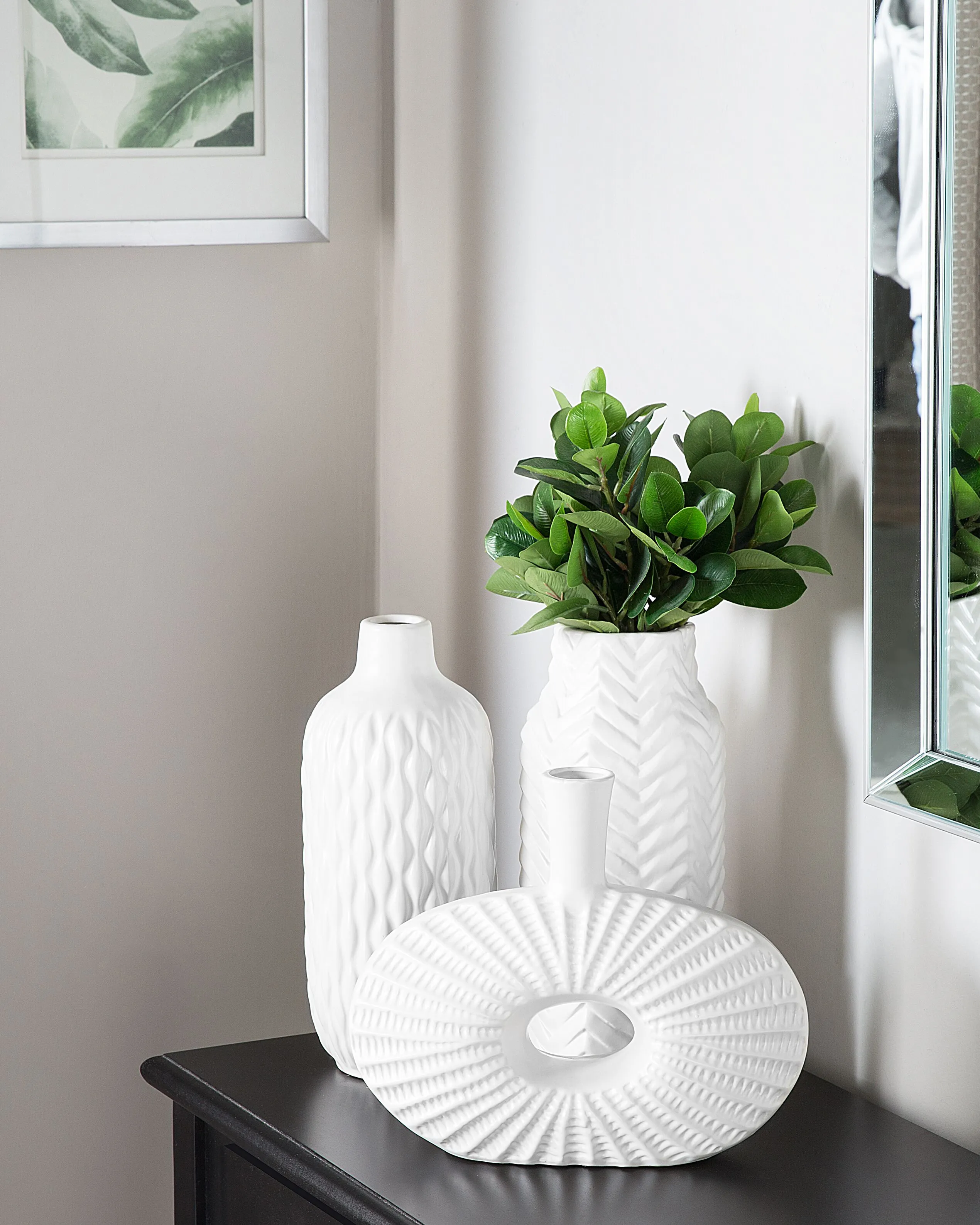 Decorative Vase EMAR Stoneware 31 cm White