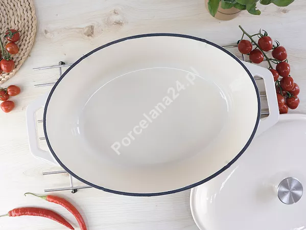 Garnek owalny żeliwny / brytfanna 36 cm Nois - Tierra Kremowy 17.830614