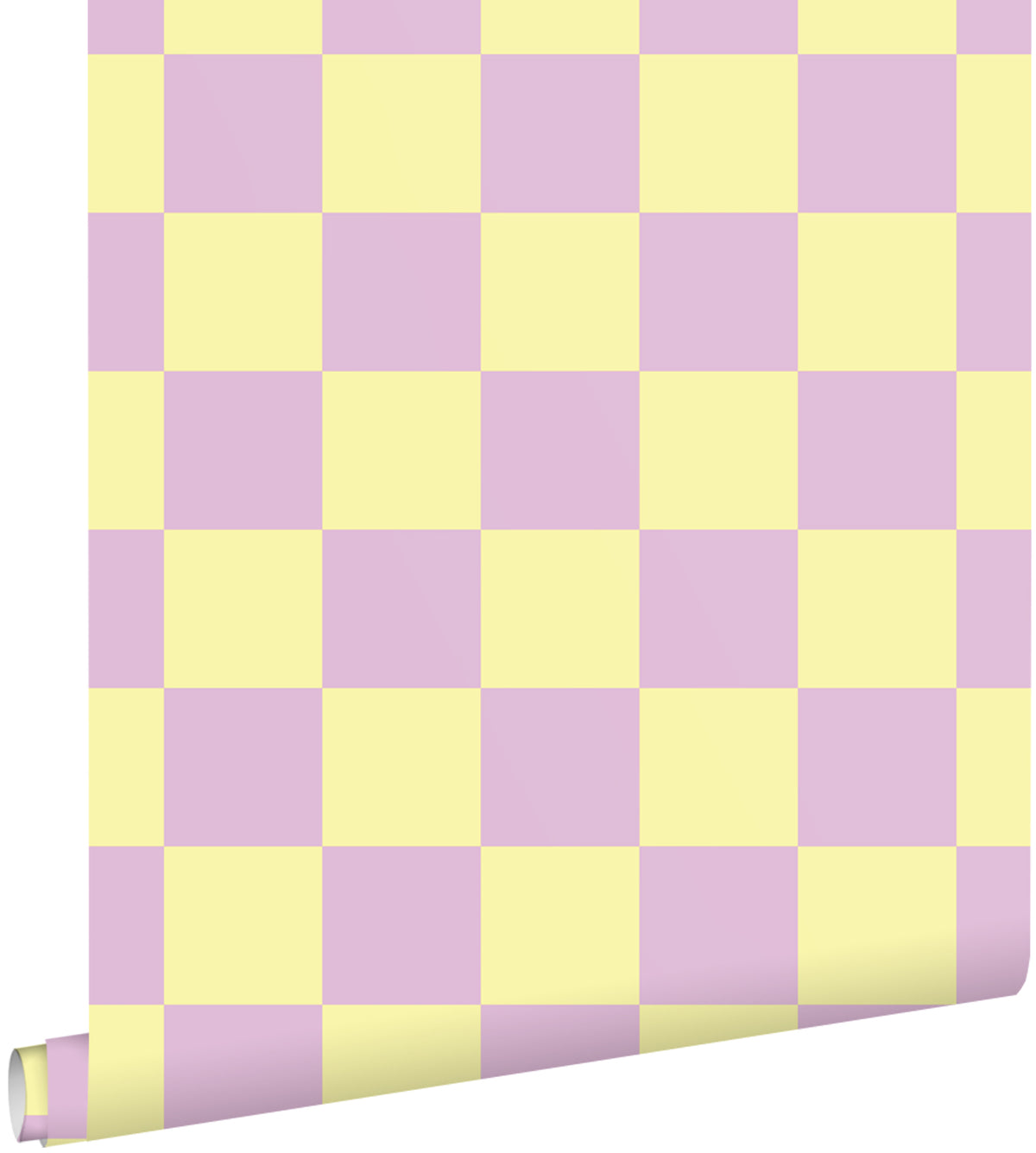 ESTAhome behang geblokt motief lila paars en geel - 53 cm x 10.05 m - 131134