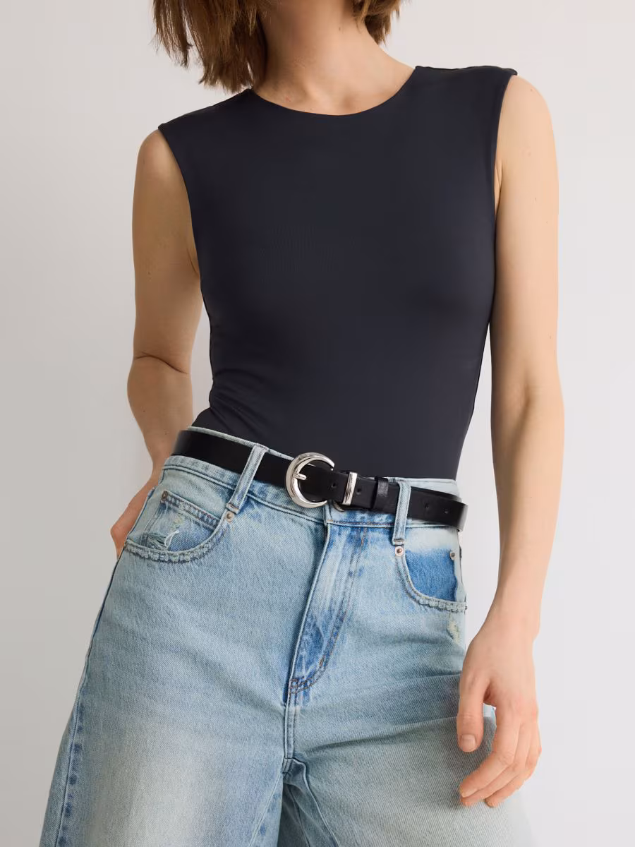 Rib Knit Jersey Bodysuit
