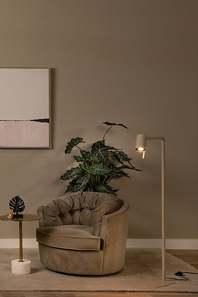 Lampadaire / lampe de lecture LESLEY en métal avec 1xGU10 - Taupe - Lucide