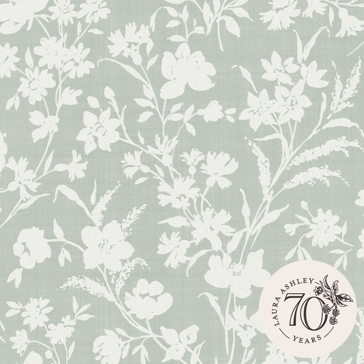 Laura Ashley Vliesbehang - Rye Sage Green - Groen 10mx52cm